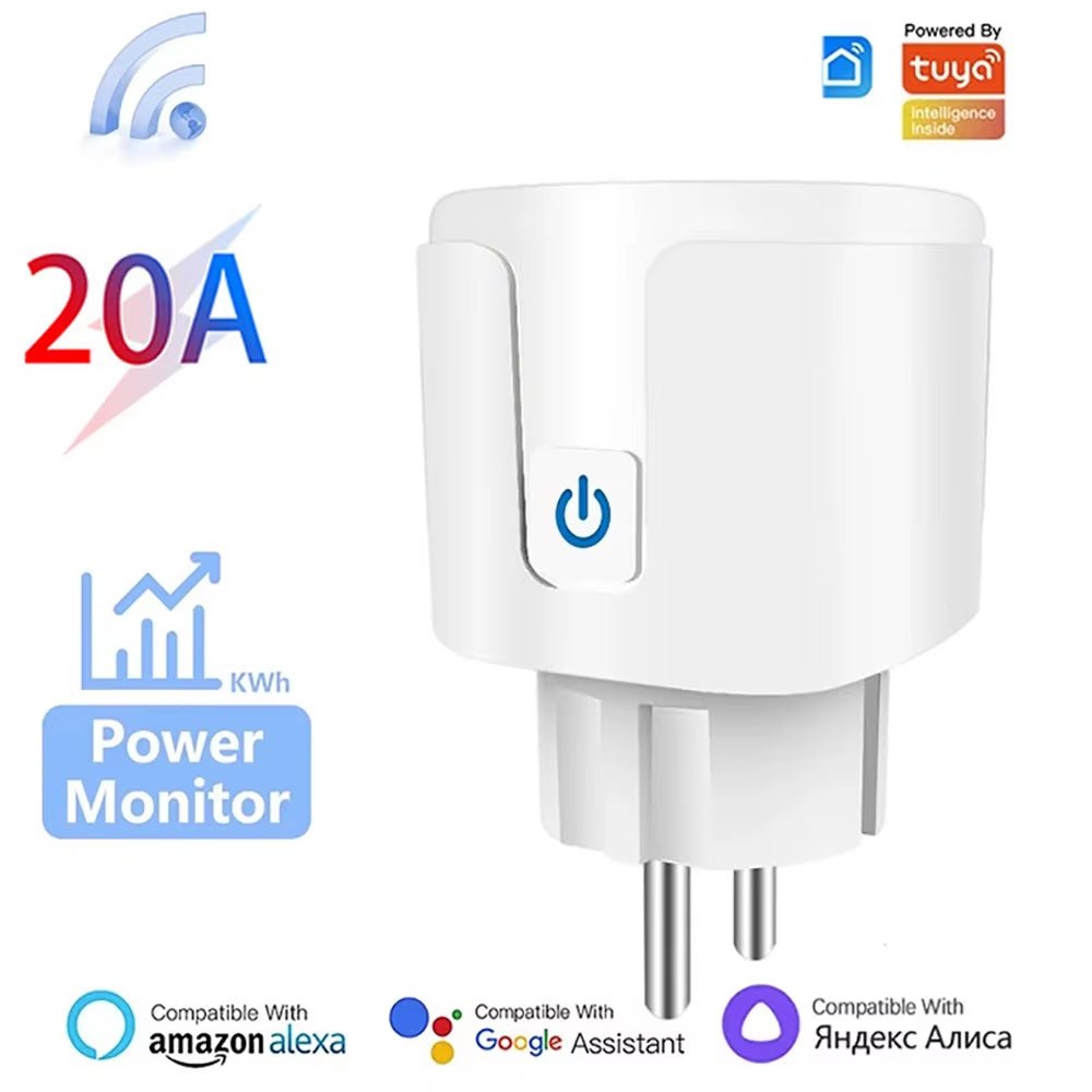 Smart WiFi Plug 20A EU - Energy Monitor Alexa Google Home Compatible - ANMARKET