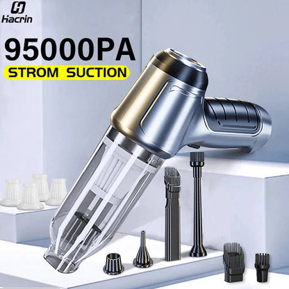 Aspirador portátil inalámbrico para coche con succión potente de 95000PA y función de soplador, ideal para uso doméstico y automotriz - ANMARKET