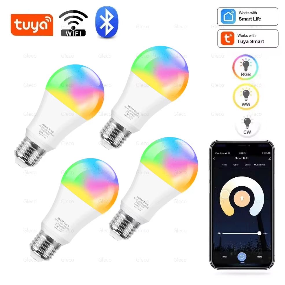 Smart WiFi LED Bulbs RGB - Alexa & Google Home - E27 Dimmable - ANMARKET