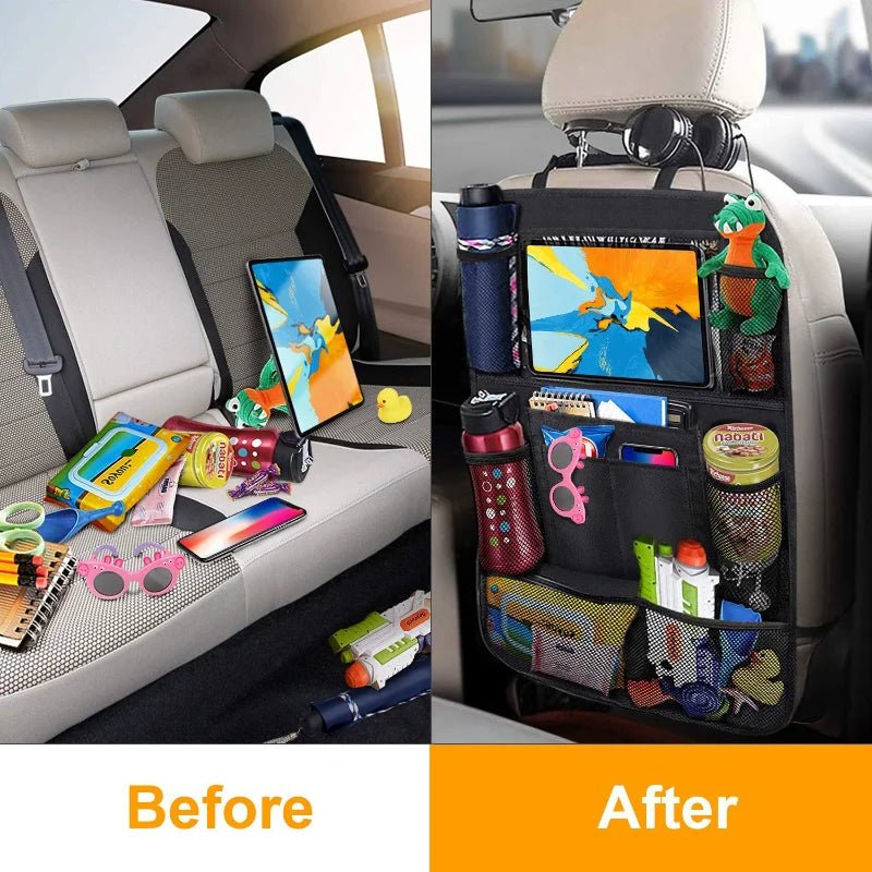 Car Backseat Organizer with Touch Screen Tablet Holder Auto Storage Pockets Cover Car Seat Back Protectors Car Accessories - ANMARKET