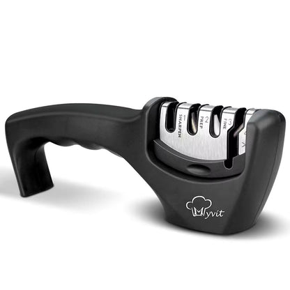 Afilador de cuchillos 4 etapas en 1, piedra de afilar profesional, piedra de afilar de cocina, tijeras finas de diamante, amoladora, herramienta de afilado de Chef - ANMARKET