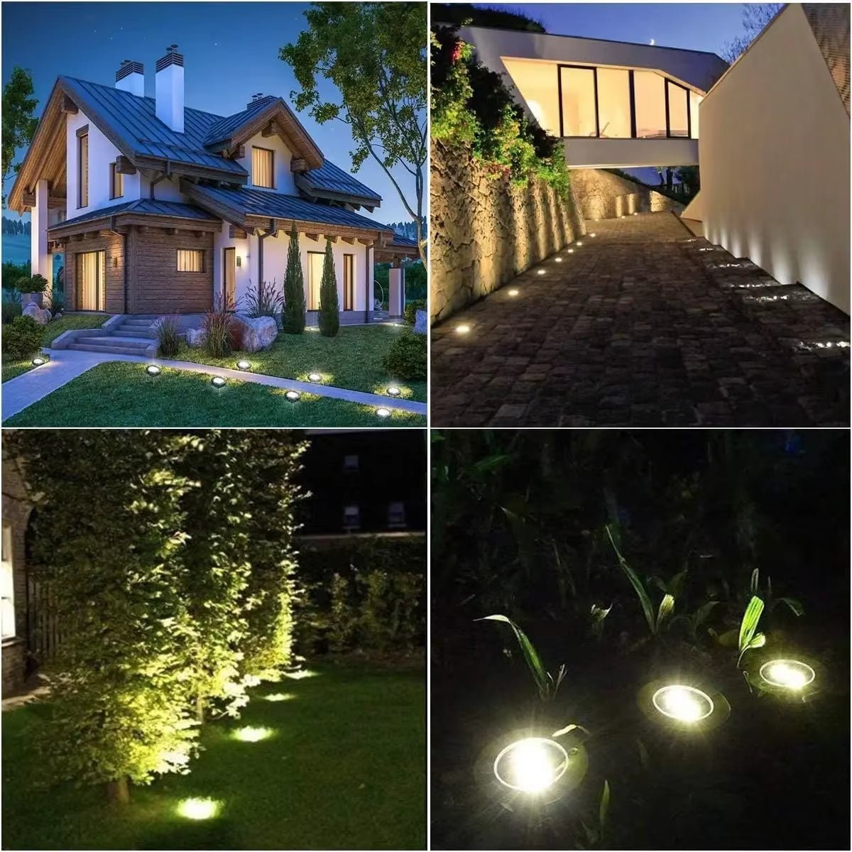 Luces Solares para Jardín - 12 LED Impermeables para Decoración Exterior, Ideal para Patios, Caminos y Céspedes - ANMARKET