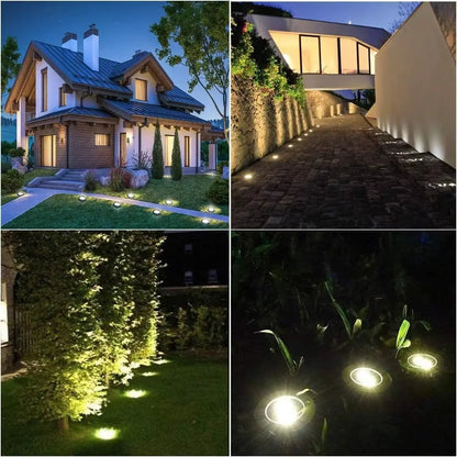 Luces Solares para Jardín - 12 LED Impermeables para Decoración Exterior, Ideal para Patios, Caminos y Céspedes - ANMARKET