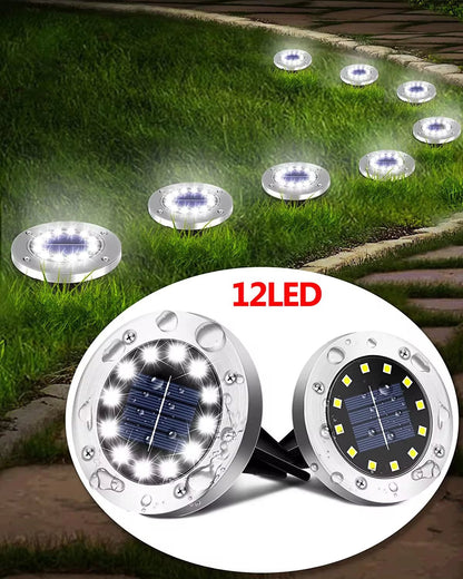 Luces Solares para Jardín - 12 LED Impermeables para Decoración Exterior, Ideal para Patios, Caminos y Céspedes - ANMARKET