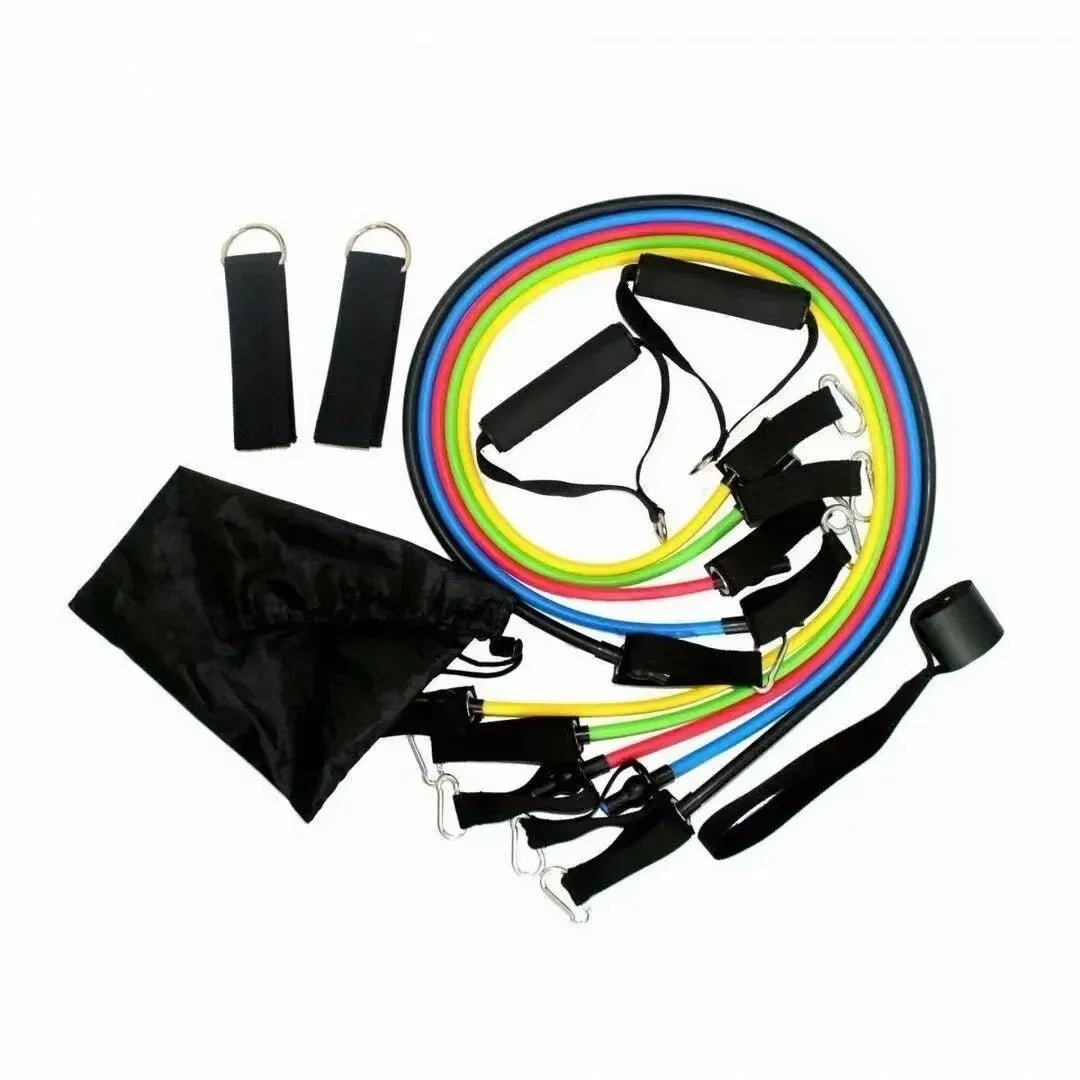 Resistance Bands Set 11 Pieces - Complete Home Gym Workout Kit - ANMARKET