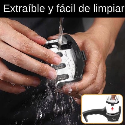 Afilador de cuchillos 4 etapas en 1, piedra de afilar profesional, piedra de afilar de cocina, tijeras finas de diamante, amoladora, herramienta de afilado de Chef - ANMARKET