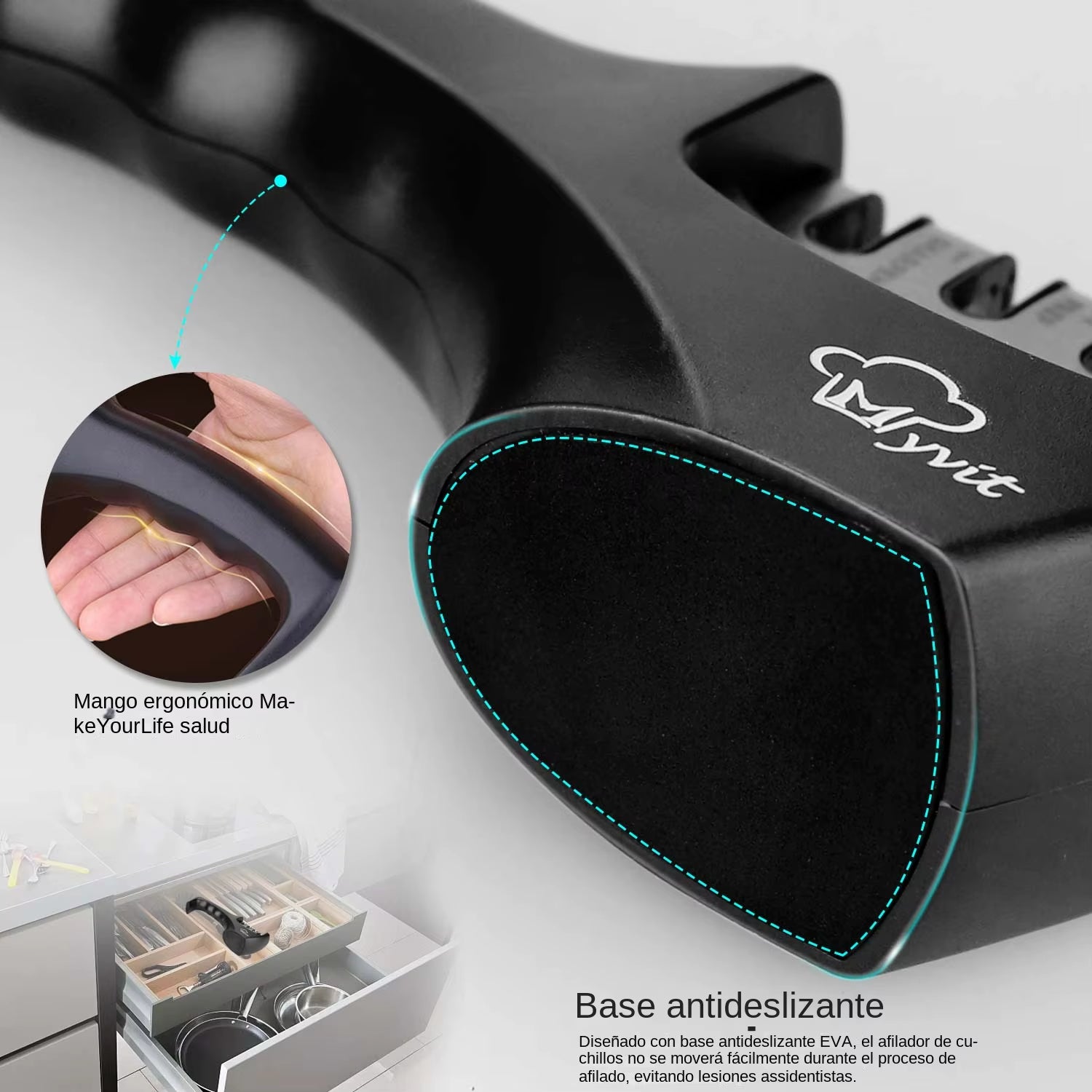 Afilador de cuchillos 4 etapas en 1, piedra de afilar profesional, piedra de afilar de cocina, tijeras finas de diamante, amoladora, herramienta de afilado de Chef - ANMARKET