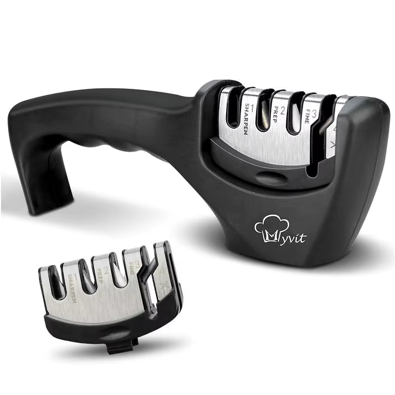 Afilador de cuchillos 4 etapas en 1, piedra de afilar profesional, piedra de afilar de cocina, tijeras finas de diamante, amoladora, herramienta de afilado de Chef - ANMARKET