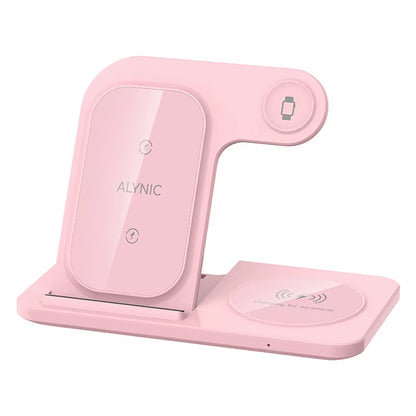 30W LED Fast Wireless Charger Stand 3 in 1 Foldable Charging Station For iPhone 15 14 13 12 11 Apple Watch 9 8 7 6 5 Airpods Pro