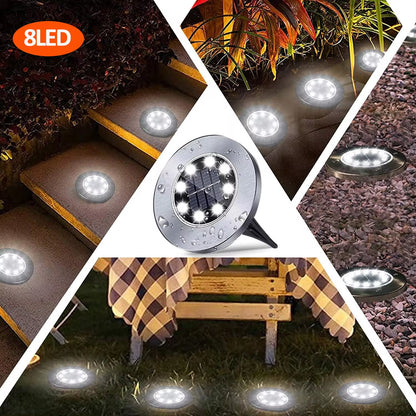 Luces Solares para Jardín - 12 LED Impermeables para Decoración Exterior, Ideal para Patios, Caminos y Céspedes - ANMARKET