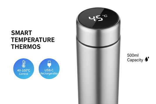 Termo inteligente 500ml con control temperatura LED pantalla táctil USB - C - ANMARKET