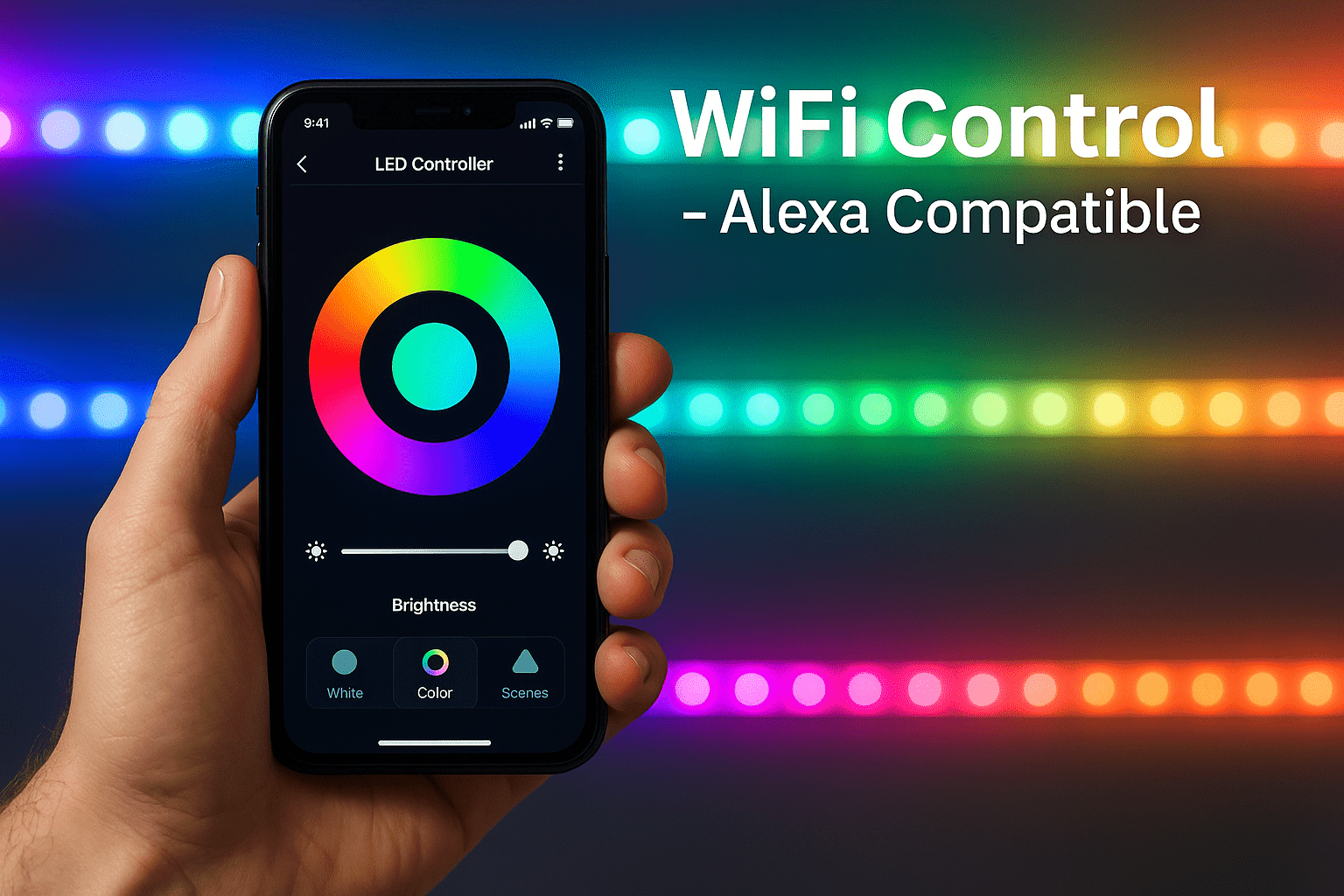 Tiras LED RGB Inteligentes 5M - Control WiFi y App con 16 Millones de Colores - ANMARKET